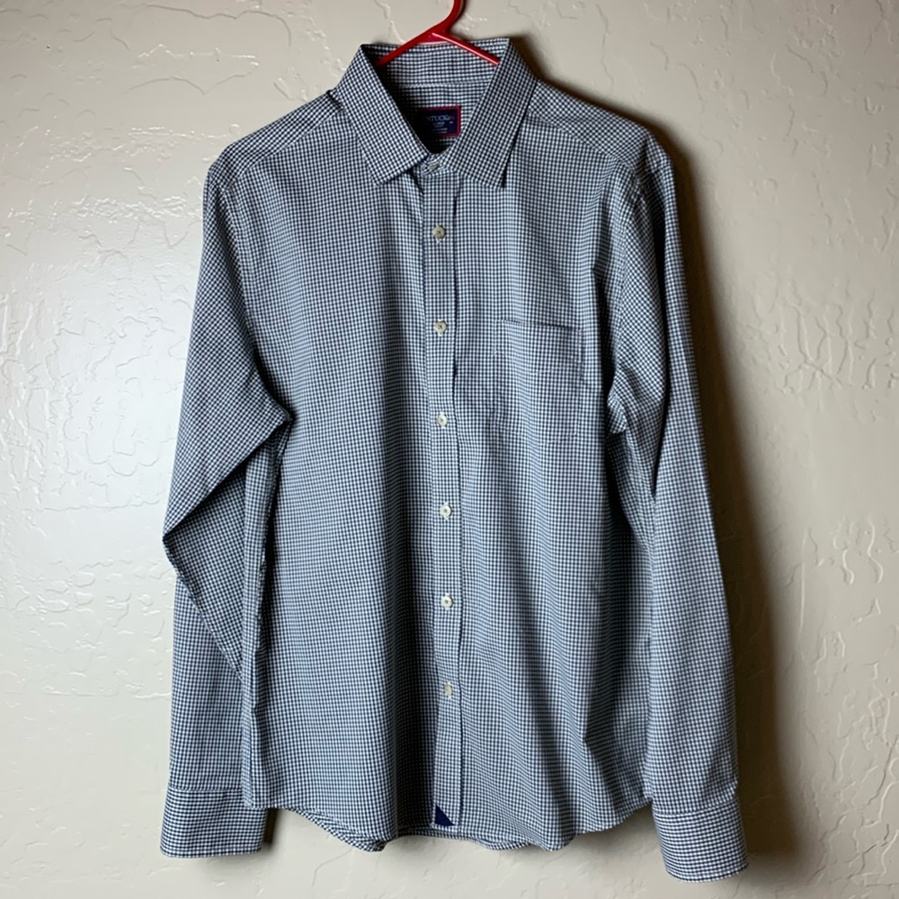 UNTUCKit Slim Fit Rollan Navy/White  Button Down - Large